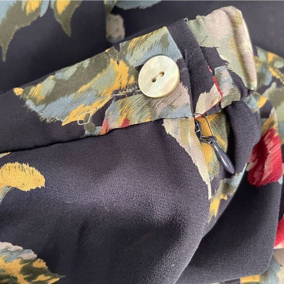 Vintage Susan Bristol Navy and Red Floral Maxi/Midi Skirt - Picture 7 of 8